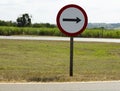 Road sign on the roads of Brazil, countryside