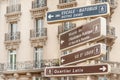 Signpost to Parisian landmarks