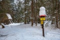 a signpost on a tourist trail showing which direction to go Royalty Free Stock Photo