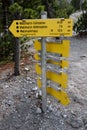 signpost towards Watzmann and Watzmannhaus refuge , Bavaria, Germany