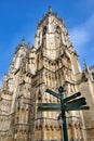 Signpost And Tower York Minster Royalty Free Stock Photo
