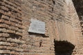 Signpost of Via Tecta degli Aurighi in The Ancient Roman Port of Ostia Antica, Province of Rome, Lazio, Italy