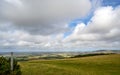 Signpost and views over the Weald seen from the South Downs Way Royalty Free Stock Photo