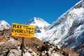 Signpost way to mount everest b.c. and himalayan p Royalty Free Stock Photo