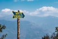 Signpost way to mount Everest b.c. Trek from Jiri