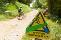 Signposting for mountain biking Royalty Free Stock Photo