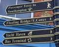 Signposts in Cowes, on the Isle of Wight