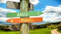 Signposts the direct way to Active versus Passive Royalty Free Stock Photo