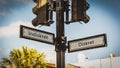 Signposts the direct way to Discreet versus Indiscreet Royalty Free Stock Photo