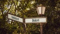 Signposts the direct way to Discreet versus Indiscreet Royalty Free Stock Photo