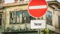 Signposts the direct way to Freedom versus Terror Royalty Free Stock Photo