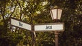 Signposts the direct way to Now versus Never Royalty Free Stock Photo