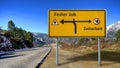 Signposts the direct way to permanent job versus temporary work Royalty Free Stock Photo