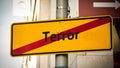 Signposts the direct way to security versus terror Royalty Free Stock Photo