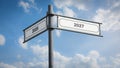 Signposts the direct way to 2026 versus 2027 Royalty Free Stock Photo