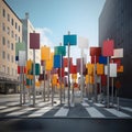 Signposts ensuring pedestrian safety