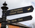 Signposts for The Hythe and the Saltmarsh Coast Trail in Maldon