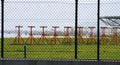 Signposts on the runways at El Prat de Llobregat airport, Barcelona Royalty Free Stock Photo