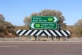 Signposts to Kulgera, Alice Springs, Coober Pedy and Pt Augusta, Australia