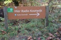 Signs and buildings of former broadcast tower in the netherlands named Radio Kootwijk where short and longwave broadcasting were d