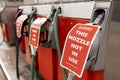 Signs On Closed Gas Station Pumps During Fuel Shortage Royalty Free Stock Photo