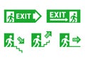 Signs of direction during evacuation. emergency exit. running man to the door. Royalty Free Stock Photo