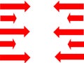 The signs of direction with red arrow white background Royalty Free Stock Photo