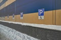 Signs disabled Parking on the building