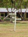 Signs in Angaur state, Palau Royalty Free Stock Photo