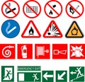 fire safety warning and information signs and banners