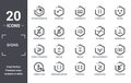 signs icon set. include creative elements as pie chart information on money, because, not similar, less plus, parentheses grouping
