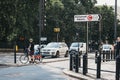 Signs indicating the direction of Ultra Low Emission Zone ULEZ in Pimlico, London, UK Royalty Free Stock Photo