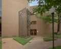 `Signs of Life` by artist Benito Huerto outside the Business Building on the campus of the University of Texas at Arlington.