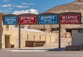 Signs for Mizpah Hotel and Casino, Tonopah, NV, USA