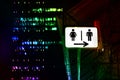 Signs night bathroom, toilet sign male - female, signs, lights, signs, signs for toilets in pubs - public house, night parties