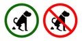 Signs NO DOG WASTE and PLEASE CLEAN UP AFTER YOUR PETS on white background, collage. Illustration