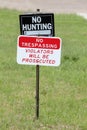 No hunting and trespassing signs