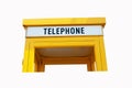 Signs old TELEPHONE Traditional Yellow. Isolated on white background. Royalty Free Stock Photo
