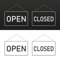 Signs open closed in vintage style. Vector illustration. stock image. Royalty Free Stock Photo