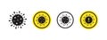 Signs of a pandemic. Round biohazard icons. Warning sign. Vector scalable graphics