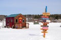 Ice fishing shacks