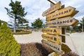 Signs post at golf course Royalty Free Stock Photo