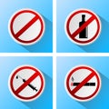 Signs that prohibit bad habits Royalty Free Stock Photo