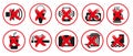 Set of prohibition signs, vector symbols Royalty Free Stock Photo