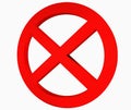 Signs of prohibition symbols on white background