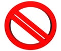 Signs of prohibition symbols on white background