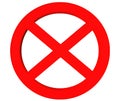 Signs of prohibition symbols on white background