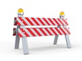 Signs of road work. Hazard warning. 3D Royalty Free Stock Photo