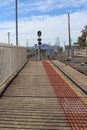 Signs and signals at the end of the platform at Ararat railway station Royalty Free Stock Photo