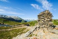 Signs of slate stone on the Hardangervidda, norway